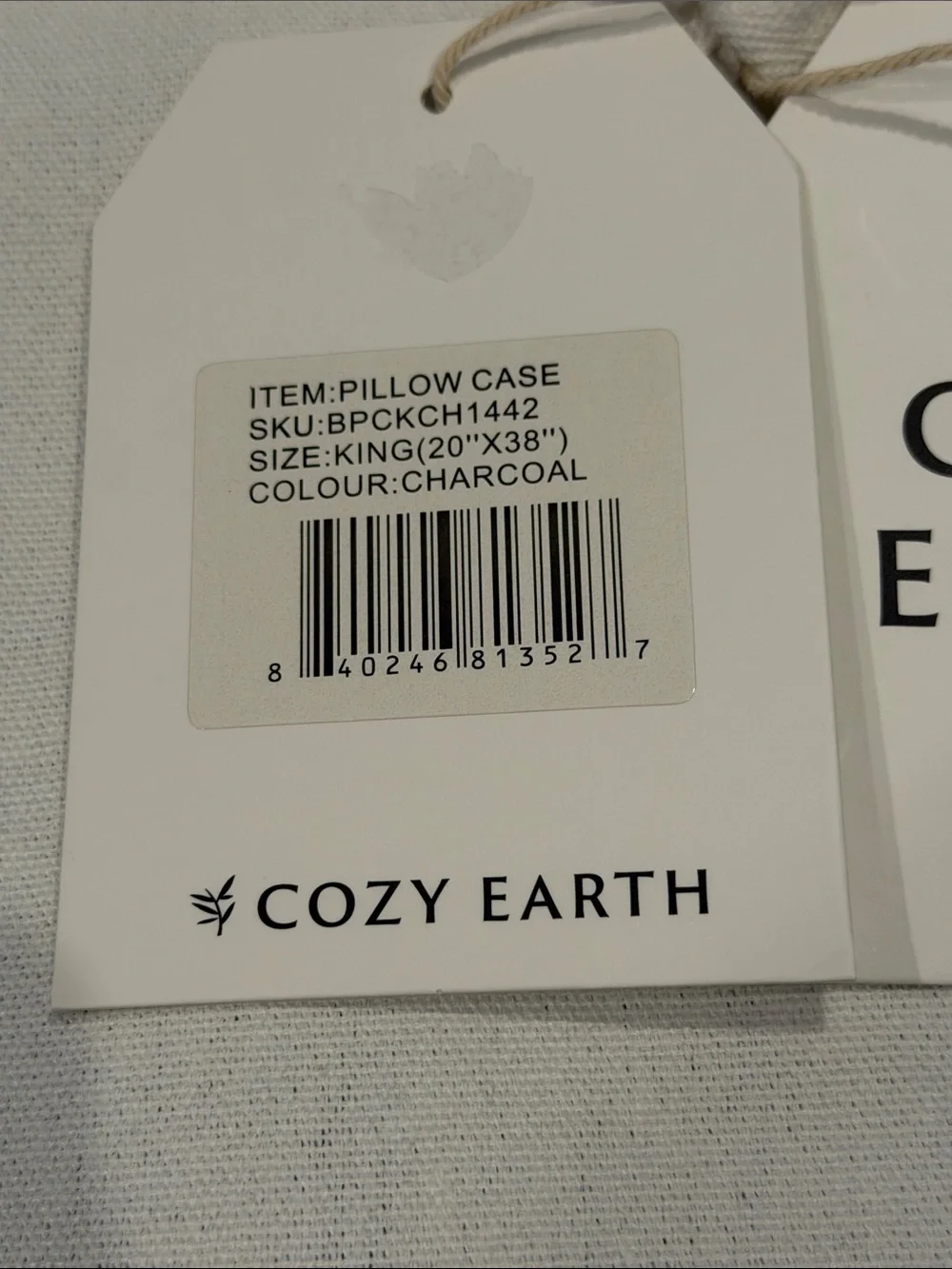 Cozy Earth Bamboo King Pillowcase - Charcoal color
